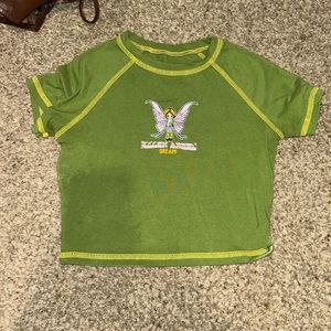 fallen angel green crop top
